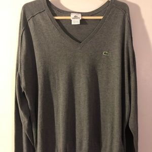 Lacoste Grey V-Neck Sweater Size 7